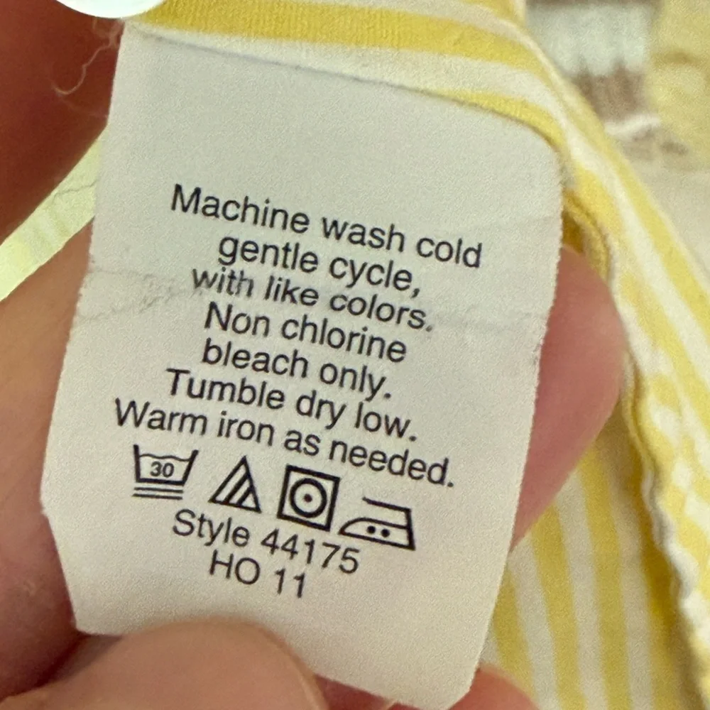 J. Crew women’s Yellow Striped Button Down Shirt - Picture 6 of 6
